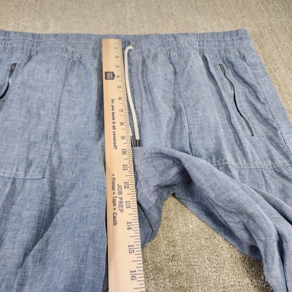 Athleta Cabo Linen Joggers Women 18 Blue Elastic Waist Drawstring Athleisure - Picture 8 of 11